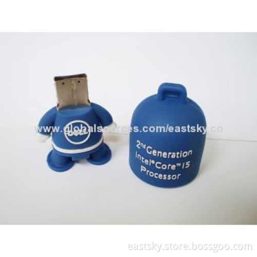 Robot-shaped USB, made of soft PVC material, OEM orders welcomedNew